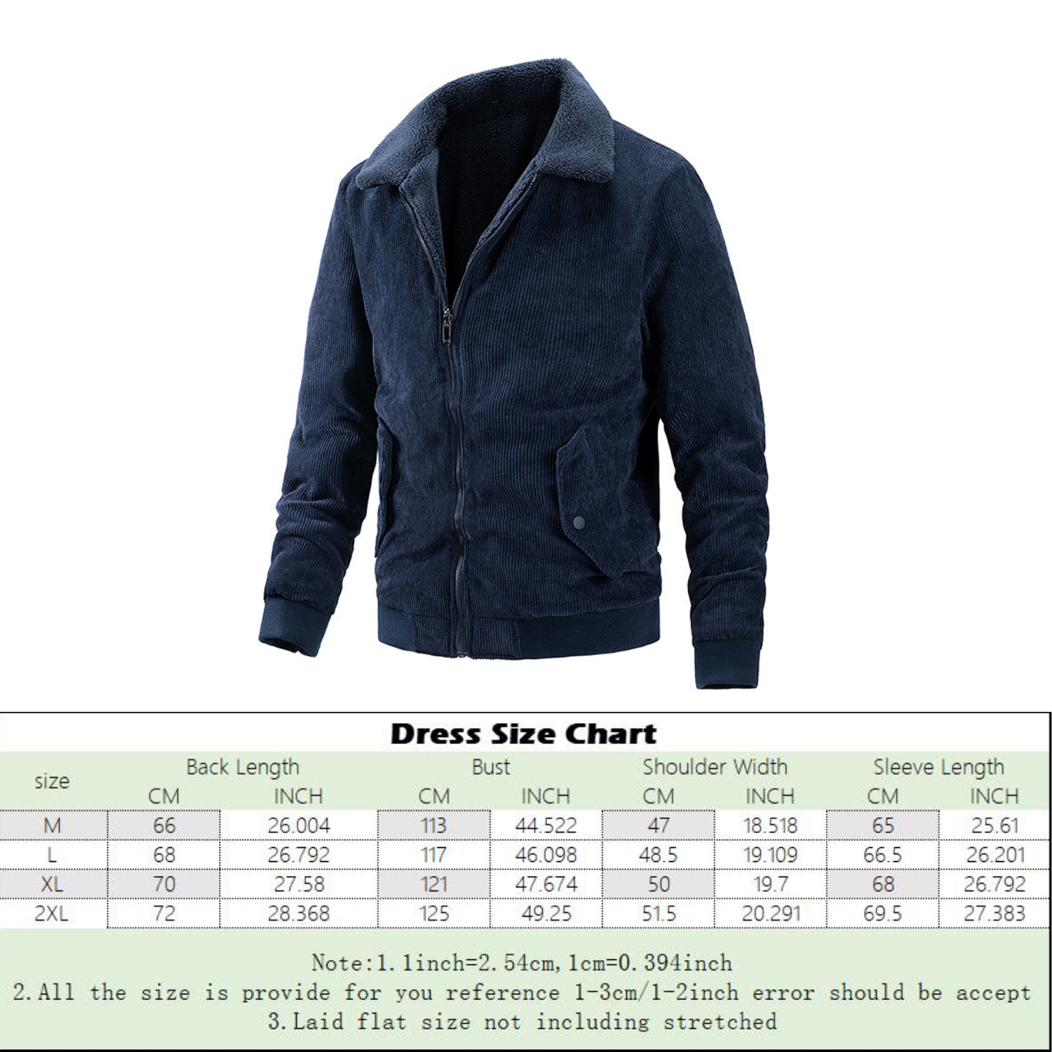 Hot Sale Men's jacket winter style plush and thickened lapel corduroy double-sided warm retro slim men's top jacket with fur