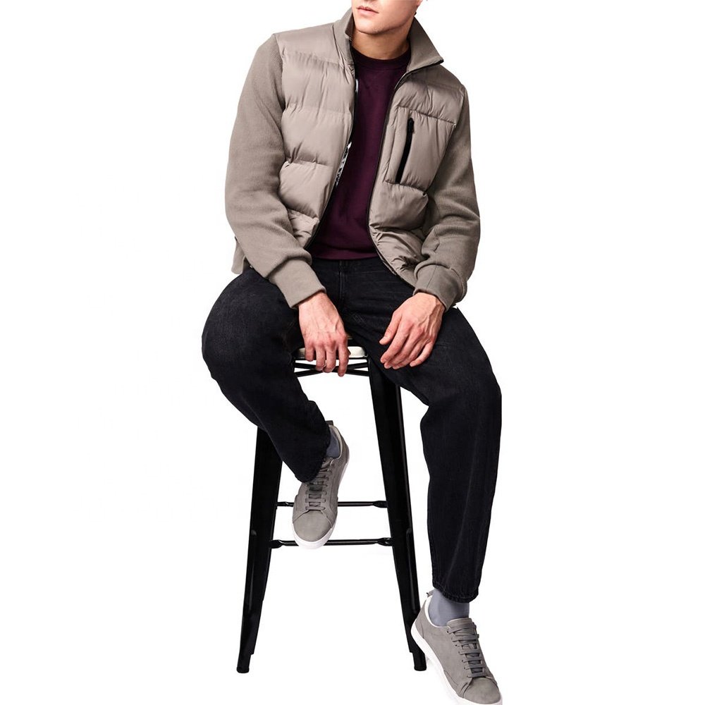 Wholesale Custom Men's Puffer Jacket with New Design Full Zip Heavy Weight Thick Puff Jacket For Men