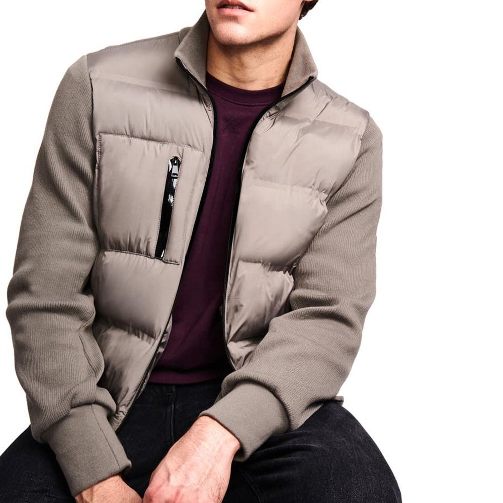Wholesale Custom Men's Puffer Jacket with New Design Full Zip Heavy Weight Thick Puff Jacket For Men