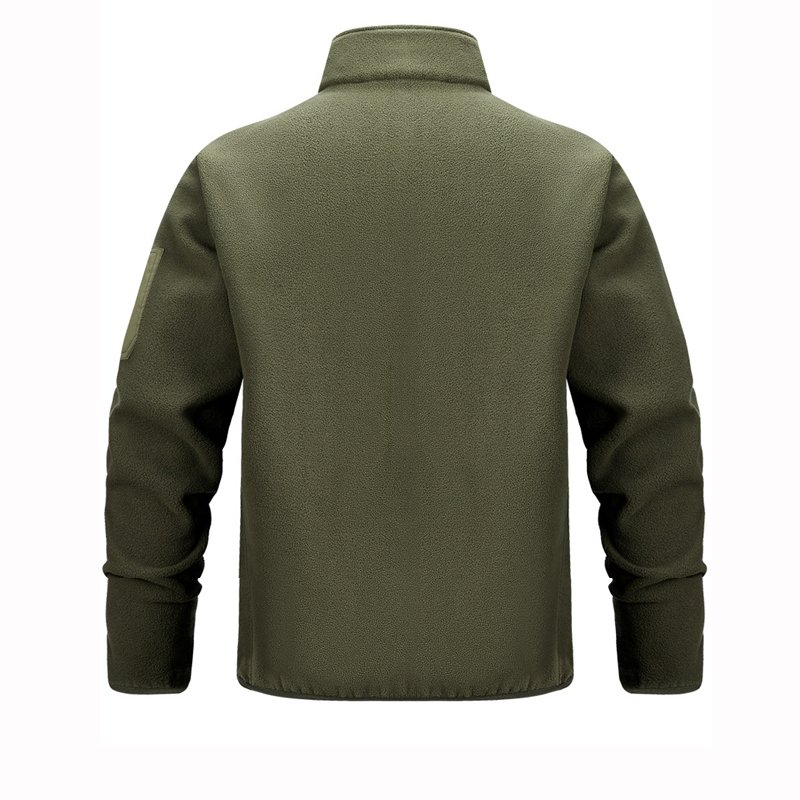 Men's Outdoor Sherpa Wool Fleece Jacket Yarn Dyed Zipper Closure Windproof Zipper Pocket Windproof Outdoor Fleece Jacket
