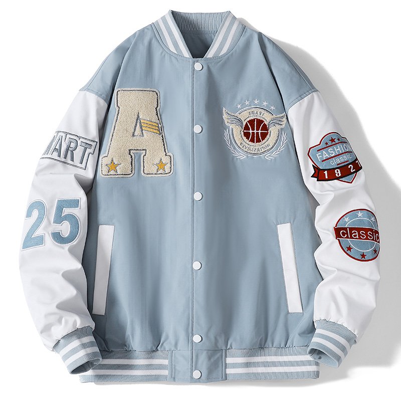 OEM Custom Logo Embroidery Unisex Vintage Graphic Streetwear Baseball Jacket Winter Jacket with Casual Style baseball jacket