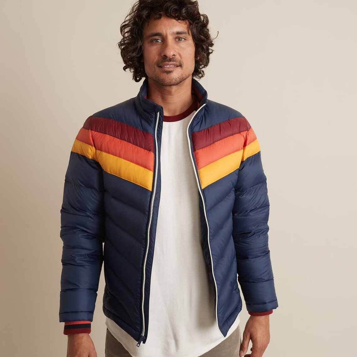 Custom Streetwear Color Block Lightweight Men's jackets Loose Casual Puffer Jacket