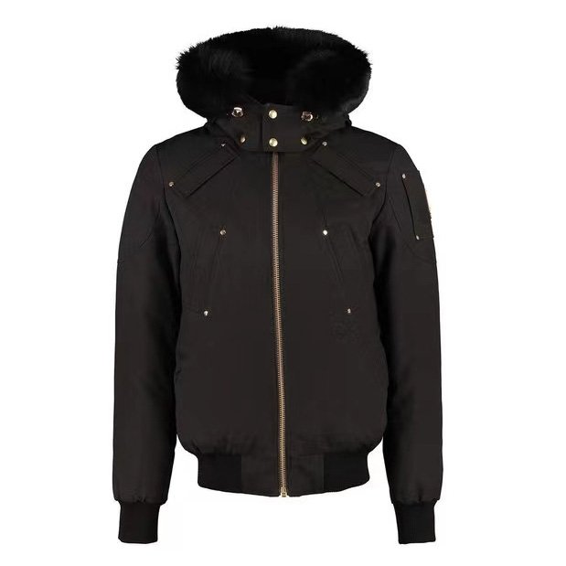 Palm Moose Men Winter Down Coat Hooded Down Jacket Male Canada Fox Fur-Trim Bomber Jacket