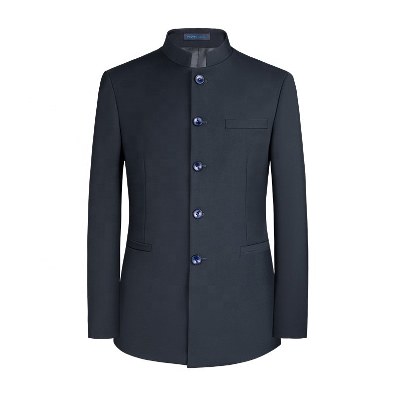 Stand collar men's jacket suit slim fit casual safari men's suits blazer male suit for men