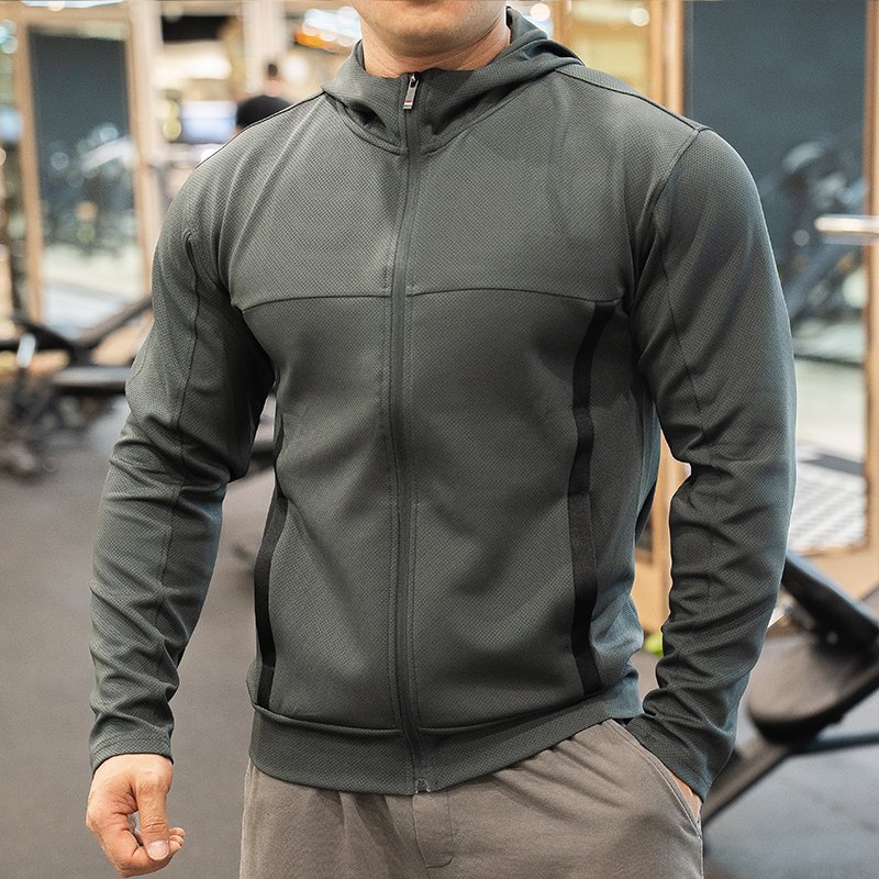 Custom Logo Gym Men'S Streetwear Track Sports Jacket Youth Fitness Training Hooded Jacket Men