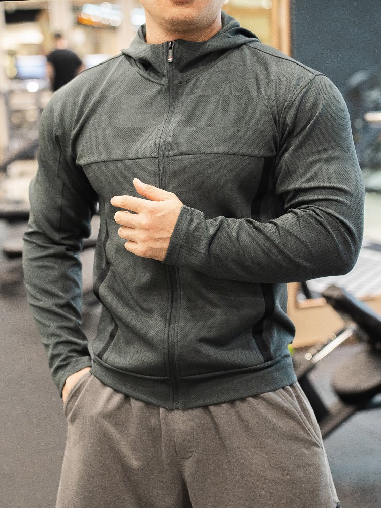 Custom Logo Gym Men'S Streetwear Track Sports Jacket Youth Fitness Training Hooded Jacket Men
