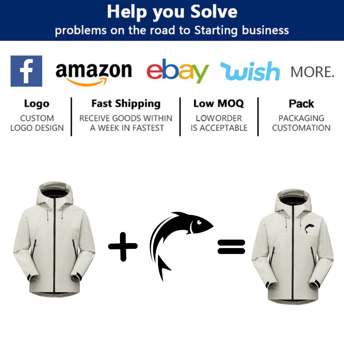 Custom Men's Hiking Jacket Waterproof Jacket Breathable Windbreaker Coat Outdoor High Quality Hard shell jacket With Hood Full