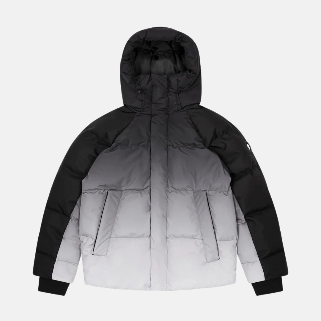 Custom Fashion Black Gradient Quilted Warm Winter Down Puffer Jacket for Men