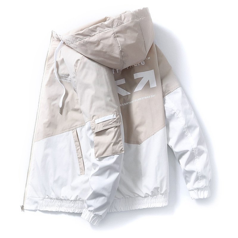 New Spring Autumn Clothes Men Jacket Size 3XL Outwear Hooded Coat Slim Parka Men's Hooded Fashion Printed Jacket