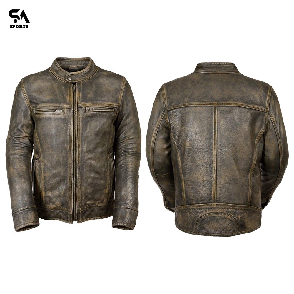 Customized high quality Leather Jackets Fashion Men black Lamb Leather Jacket men Motorbike Cowhide leather jackets