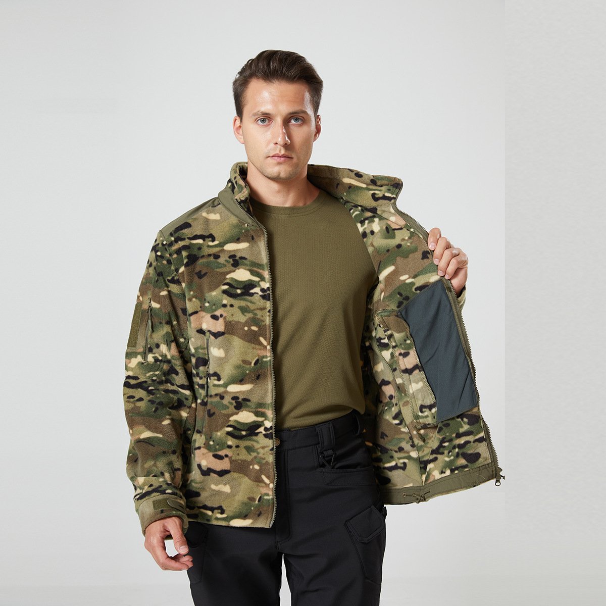 Reliable supplier outdoor hunting camouflage winter warm tactical men's jackets