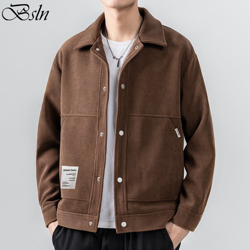 2023 BSLN OEM/ODM plus size men's coats spring casual Plush thick men coat custom logo winter jacket