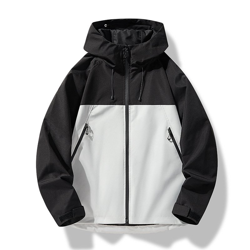 Men's Custom Windbreaker Jacket Zip Pullover Hood with Nylon Track Anorak Water Repellent Jacket Outdoor Hiking Windbreaker