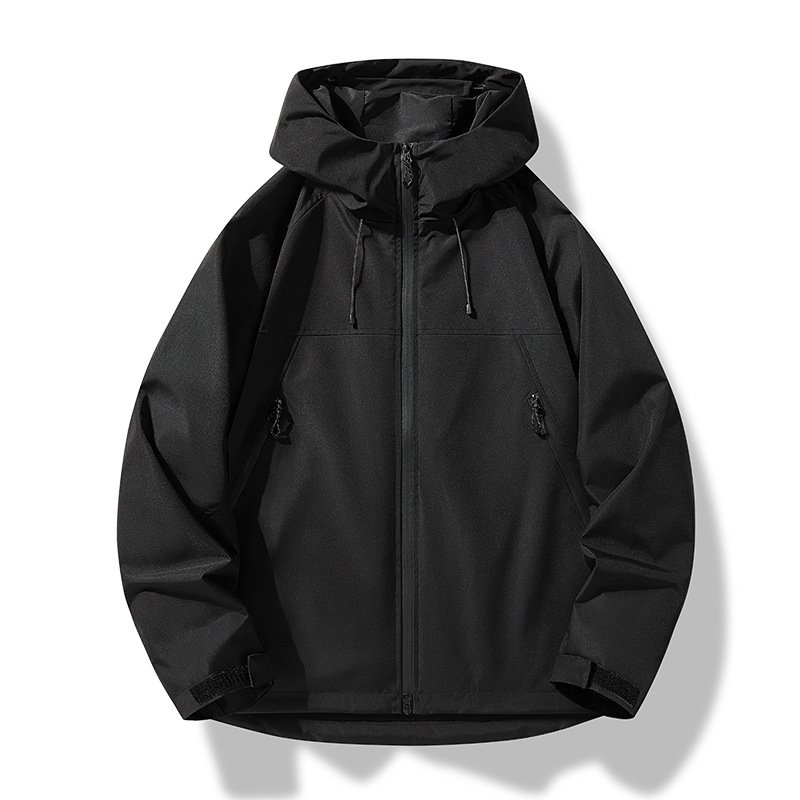 Men's Custom Windbreaker Jacket Zip Pullover Hood with Nylon Track Anorak Water Repellent Jacket Outdoor Hiking Windbreaker