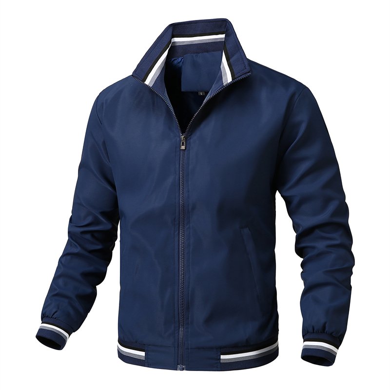 Custom Plus Size Fashion Men's Jackets Casual Waterproof Blank Lightweight Windbreaker Unisex Stand Collar Jacket