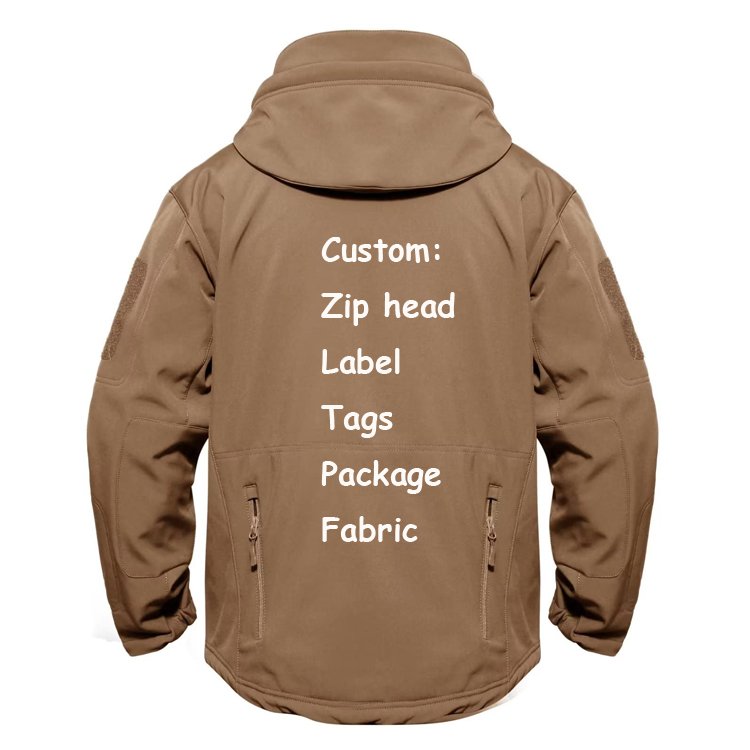 Wind Breaker Jacket Tactical Outdoor Softshell Black Waterproof Men Hooded Warm Hunting Jacket With Hood