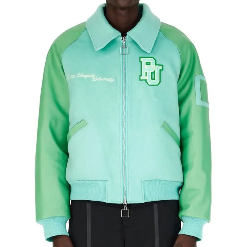 OEM Custom Genuine Leather Sleeve Baseball Letterman Varsity Jacket for Men Chenille Patch Embroidery Logo Men's Jackets