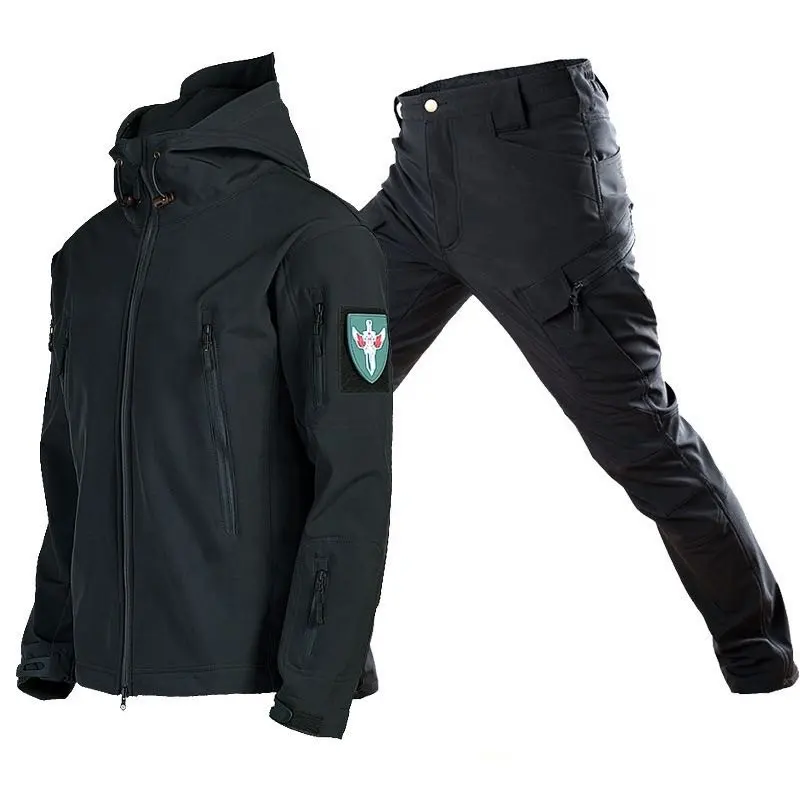 YAKEDA Combat Training Uniform Rip-stop Polyester Waterproof Hunting Thermal Winter Suit Fleece Tactical Jacket For Men