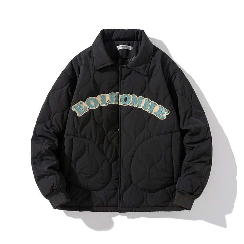 Wholesale Custom Man turn Down Collar Winter Padded Down Puffer Jacket Men's Jackets