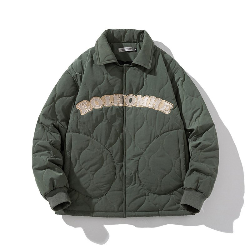 Wholesale Custom Man turn Down Collar Winter Padded Down Puffer Jacket Men's Jackets