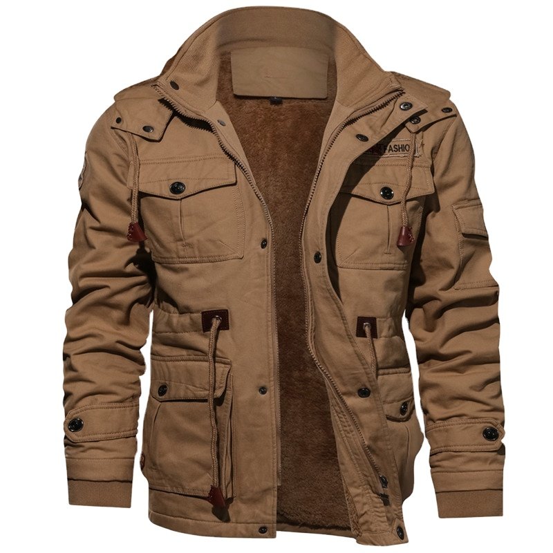 High Quality Cotton Mens Pilot Winter Fleece Jackets Warm Thicken Outerwear Windbreaker Plus Size Work Man Canvas Men's jackets