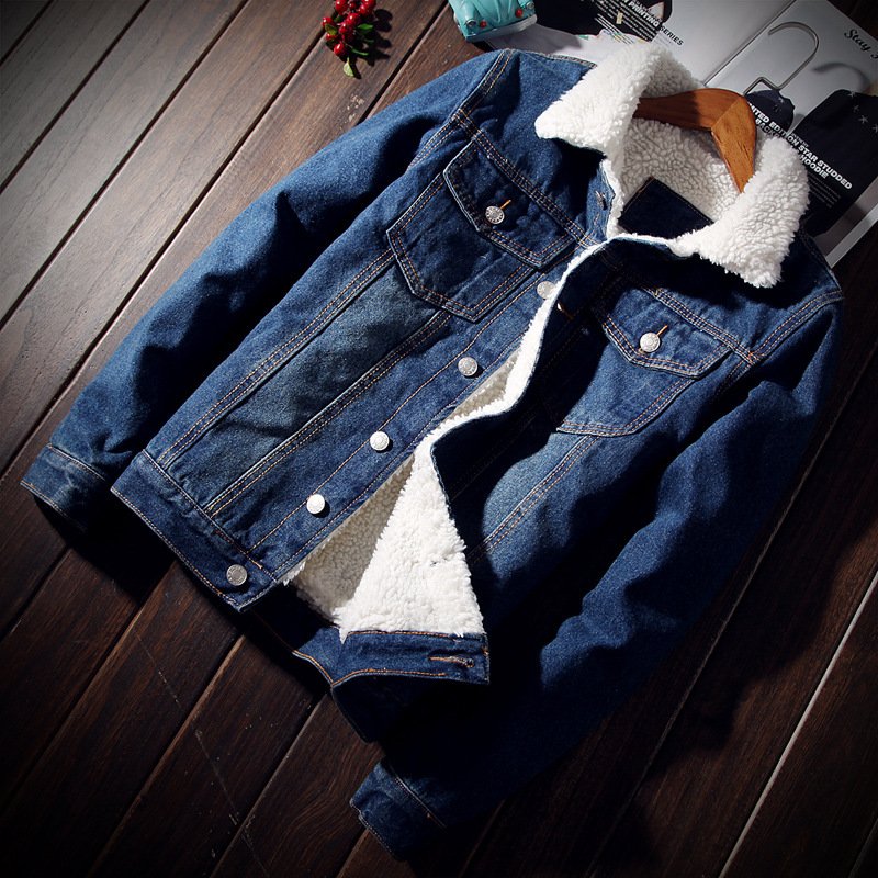 Winter Fashion Mens Jean Jacket Outwear Male Man Cowboy Jackets Men And Coat Trendy Warm Fleece Thick Denim Jacket Wool