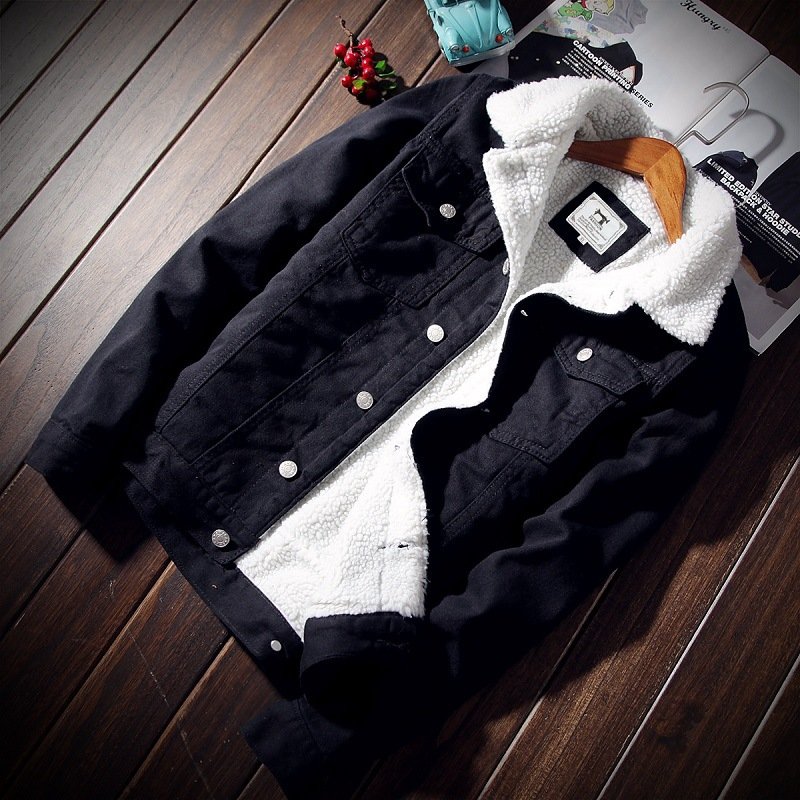 Winter Fashion Mens Jean Jacket Outwear Male Man Cowboy Jackets Men And Coat Trendy Warm Fleece Thick Denim Jacket Wool