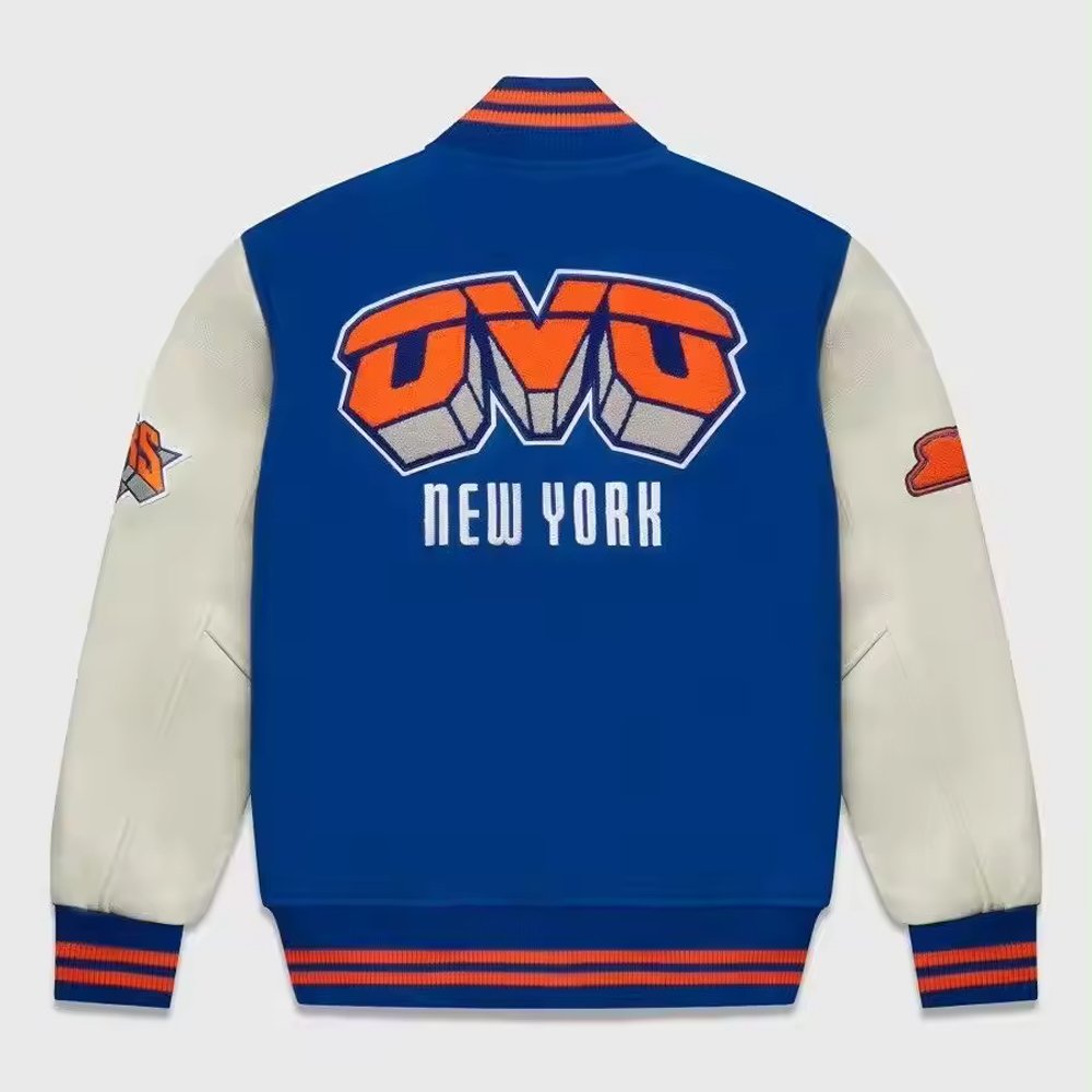 Oem Custom Leather Sleeve Chain Chenille Embroidery Bomber Flight Baseball Letterman Varsity Jacket For Men