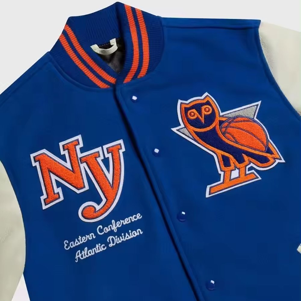 Oem Custom Leather Sleeve Chain Chenille Embroidery Bomber Flight Baseball Letterman Varsity Jacket For Men