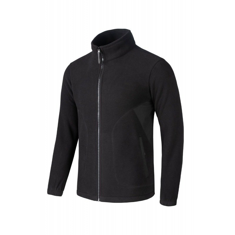 Men's Outdoor Sherpa Wool Fleece Jacket Yarn Dyed Zipper Closure Windproof Zipper Pocket Windproof Patch Outdoor Fleece Jacket