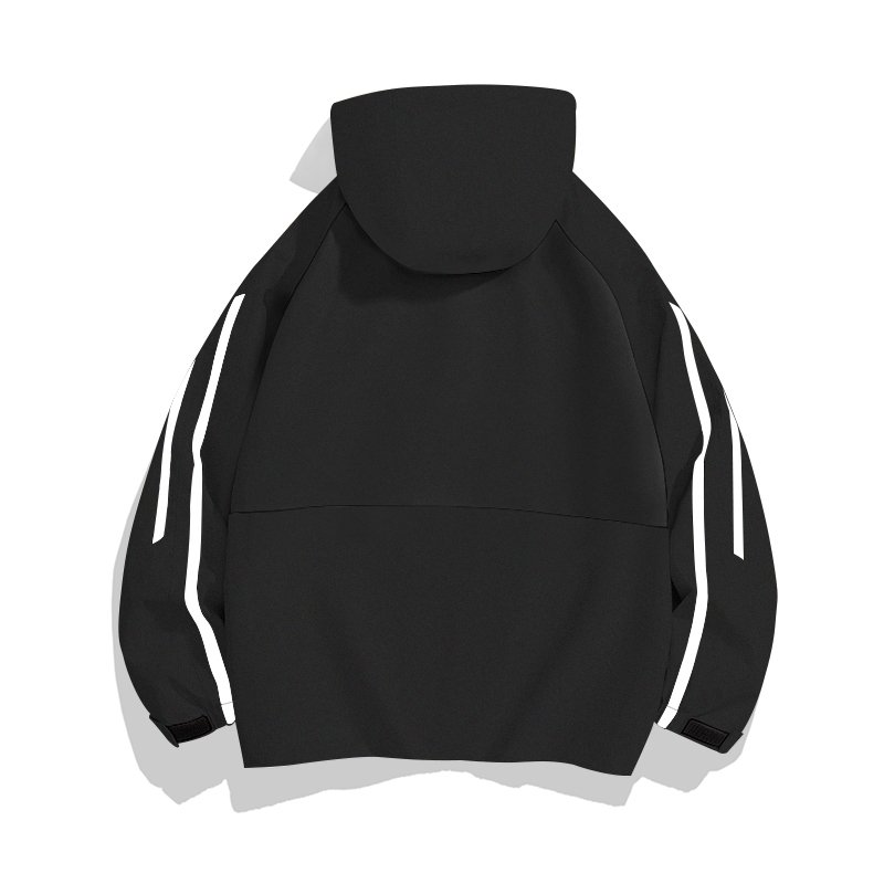 Fashionable Big and Tall Men's Plus Size Outdoor Soft Shell Jackets with Custom Logo Two-tones Hooded Zip-up Jacket