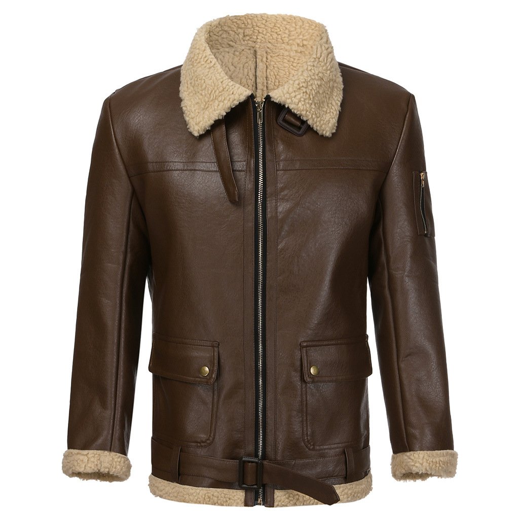 Winter Young Jackets Warm Cotton-padded Clothing Thickening Plus Size Pu Leather Men's Clothing Jacket Men