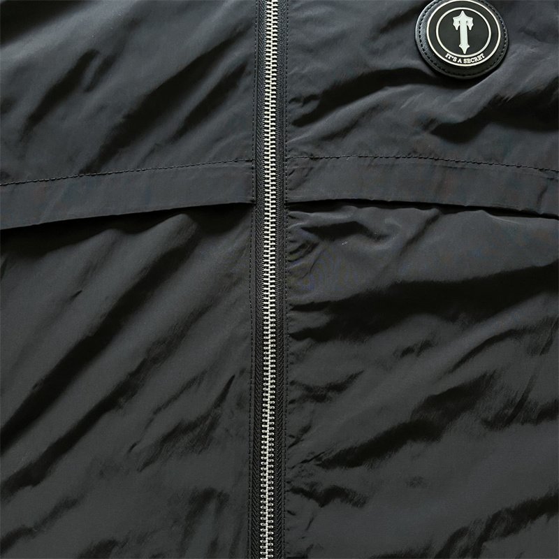 Men Trapstar Jacket Sportswear Irongate T Windbreaker-Black Top Quality Embroidered Letters Men's Zipper Sun Protection
