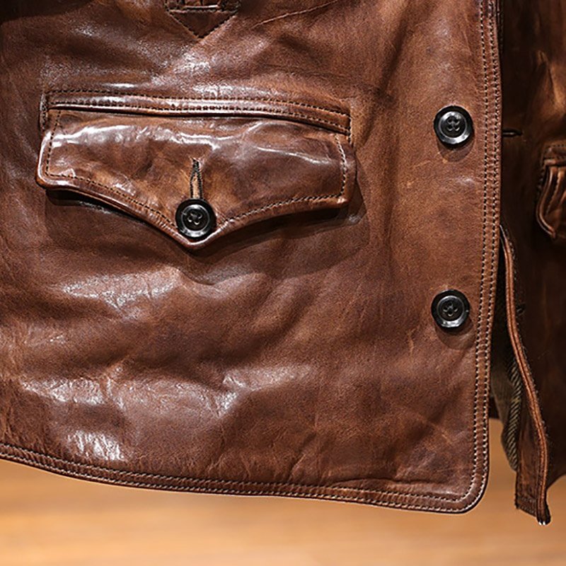 Wholesale Clothing Custom Mens Casual Windproof Jacket Men's High Quality Fashion Genuine Horse skin Leather jackets