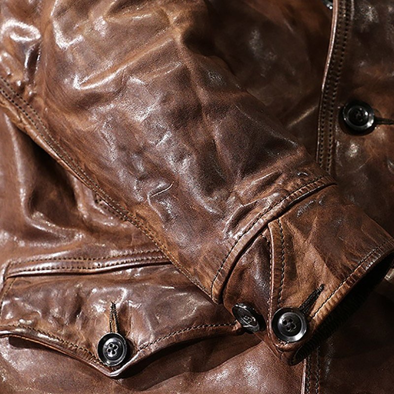 Wholesale Clothing Custom Mens Casual Windproof Jacket Men's High Quality Fashion Genuine Horse skin Leather jackets