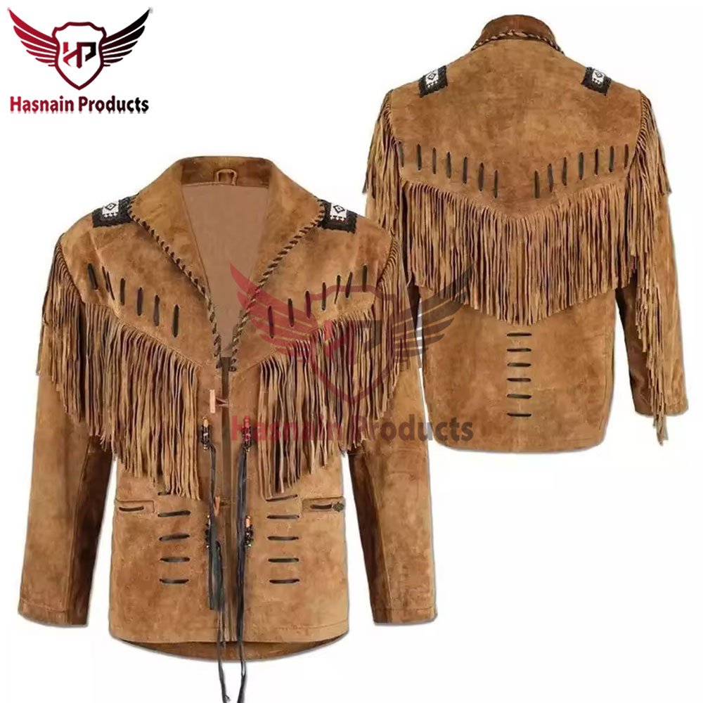 Men's Wholesale Price Genuine Slim Fit Blank Leather Cowboy Jacket For Sale High Top Quality Original Cow Suede Leather Jacket