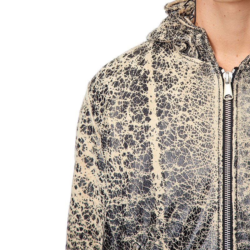 Factory Custom Men's Clothing Hooded Leopard Leather Jacket PU Washed Vintage Men's Jacket