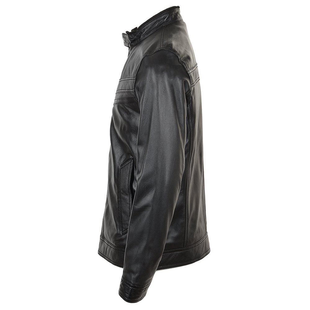 OEM Custom LOGO Wholesale Men Coats Outdoor Warm Thicken Windbreaker Winter Leather Jacket Mens Sheepskin Leather Jacket Stand