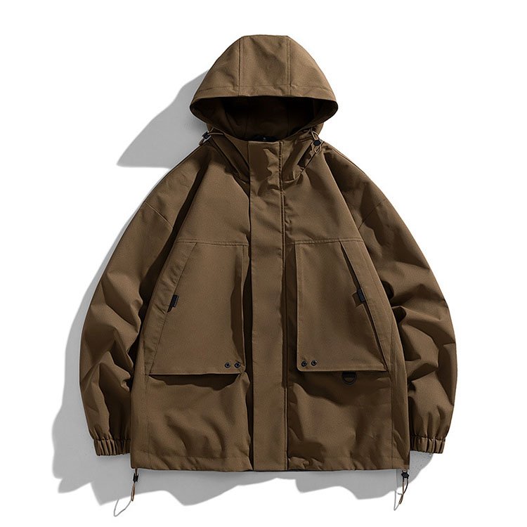 180 GSM Men Plus Size Waterproof Windbreaker Jacket Blank Vintage Style Spring Summer Street Wear Coat Outfits