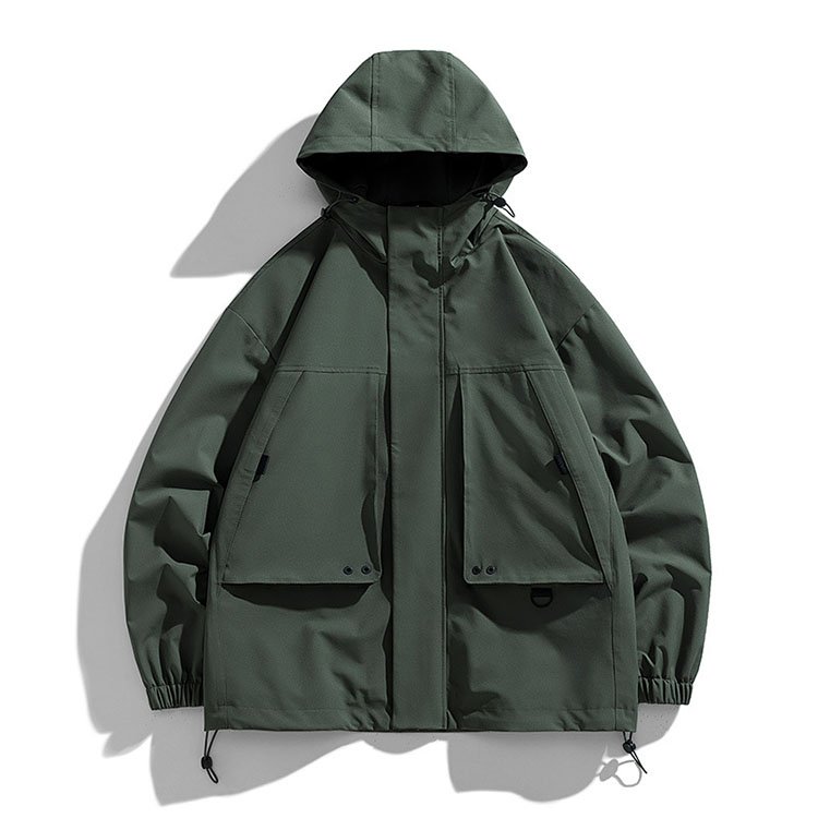 180 GSM Men Plus Size Waterproof Windbreaker Jacket Blank Vintage Style Spring Summer Street Wear Coat Outfits