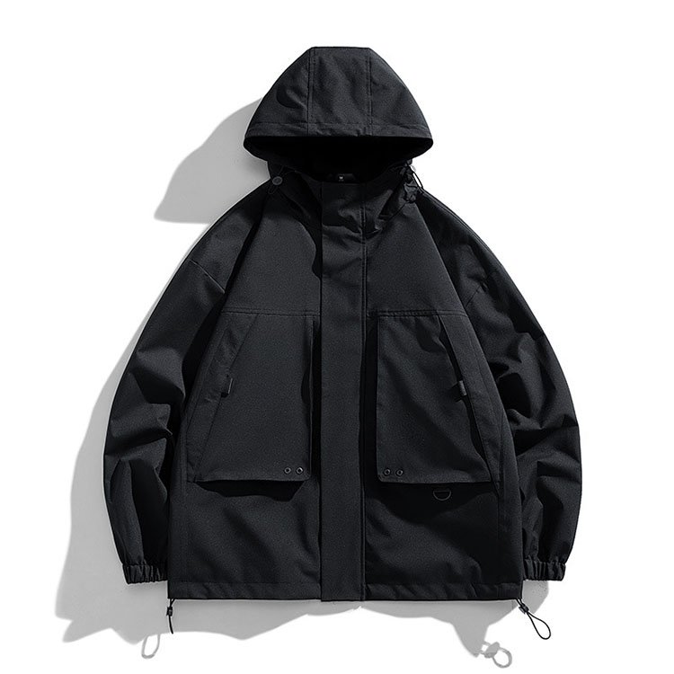180 GSM Men Plus Size Waterproof Windbreaker Jacket Blank Vintage Style Spring Summer Street Wear Coat Outfits