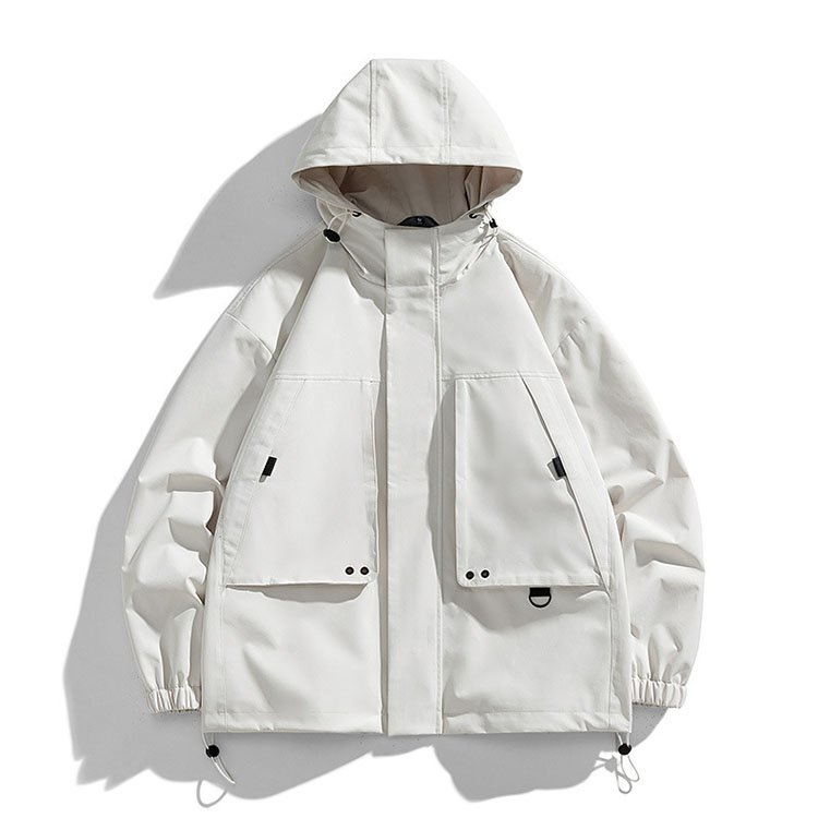 180 GSM Men Plus Size Waterproof Windbreaker Jacket Blank Vintage Style Spring Summer Street Wear Coat Outfits