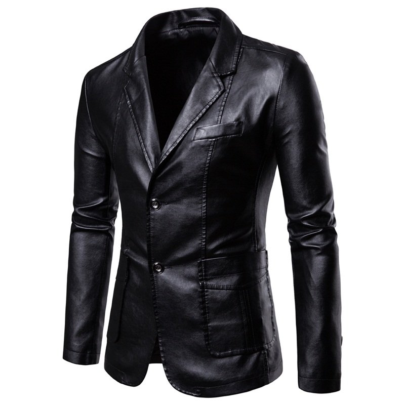 Liu Ming Autumn Winter Wholesale Fashion 2024 Men Clothes Casual Plus Size Business Leather Dress Suit Coat Pu Blazers Jacket