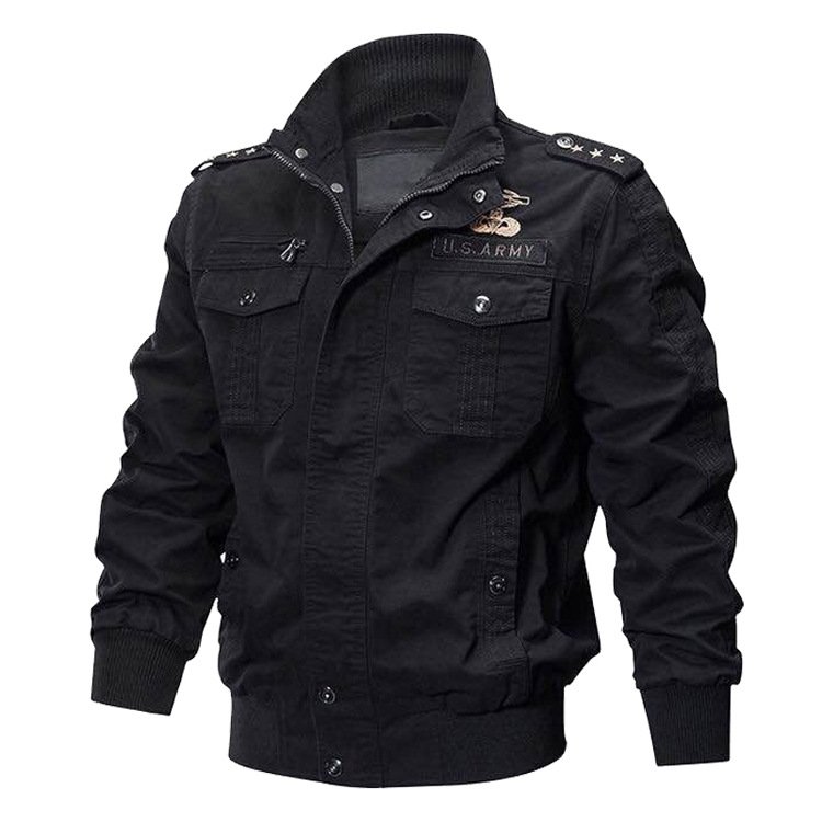 Men's Workwear Tactical Jackets 100% Cotton Transition Jacket Rib Collar Plus Size Men's Jackets