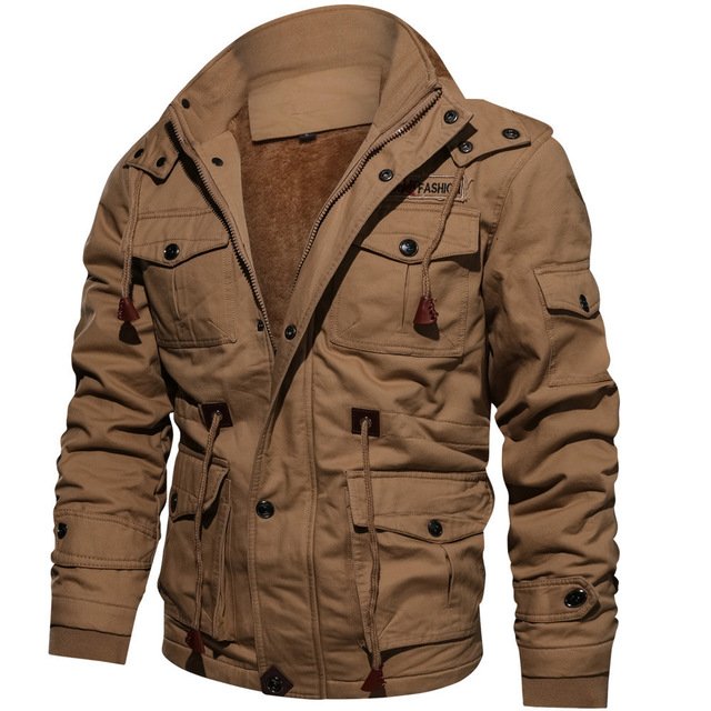 High Quality Mens Pilot Winter Fleece Warm Thicken Outerwear Plus Size Jacket