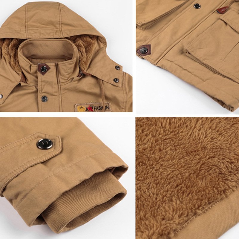 High Quality Mens Pilot Winter Fleece Warm Thicken Outerwear Plus Size Jacket