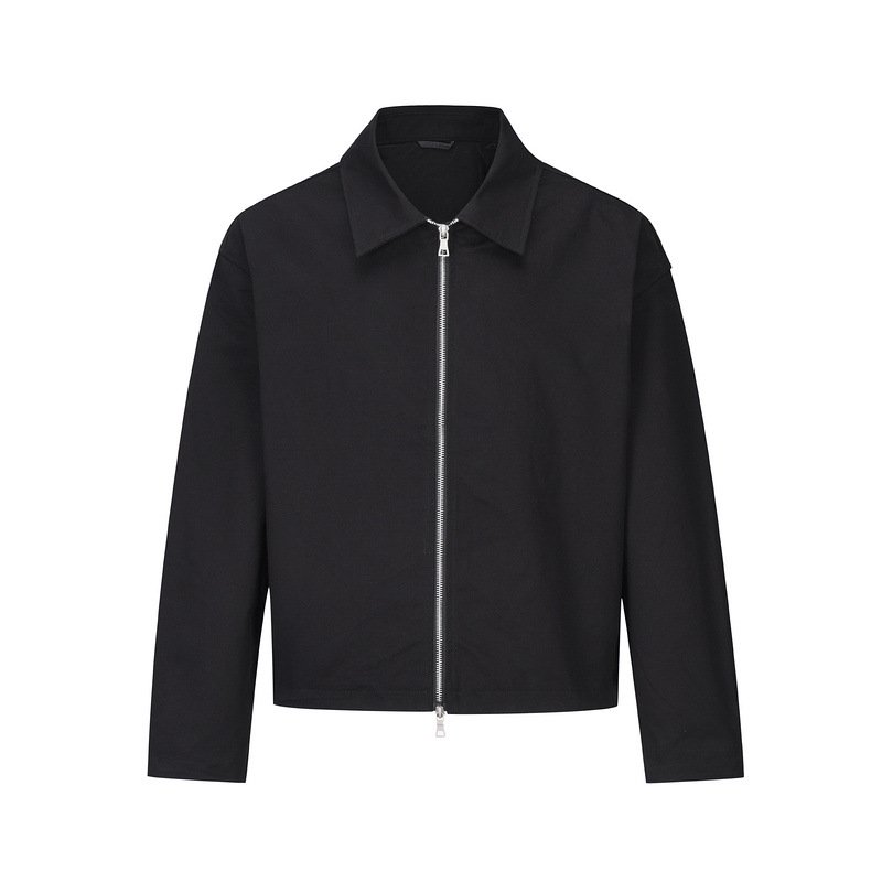 Europe and the United States high street ins the same style of men's and women's coat short zipper jacket