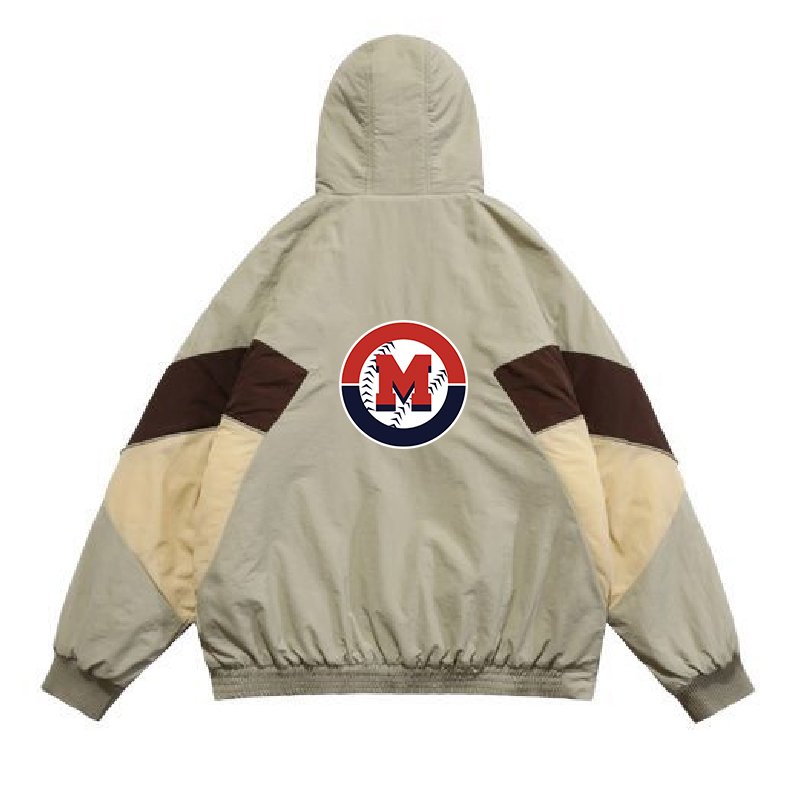 custom 2023 color contrast panel patch work pullover varsity letterman jackets custom men jacket for women