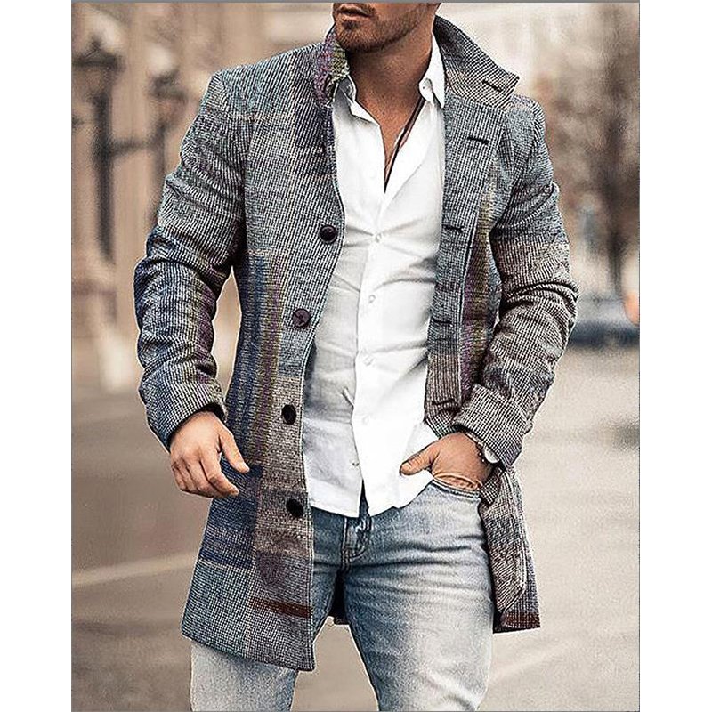young men's students korean leisure woolen coat men's long coat clothes winter men's jacket handsome wind coat