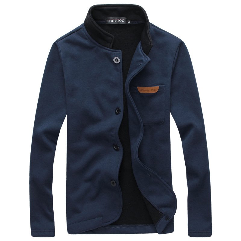 2021 Spring Autumn Best Selling Stand Collar Cardigan Sweater Simple Fashion Men'S Thick Jacket